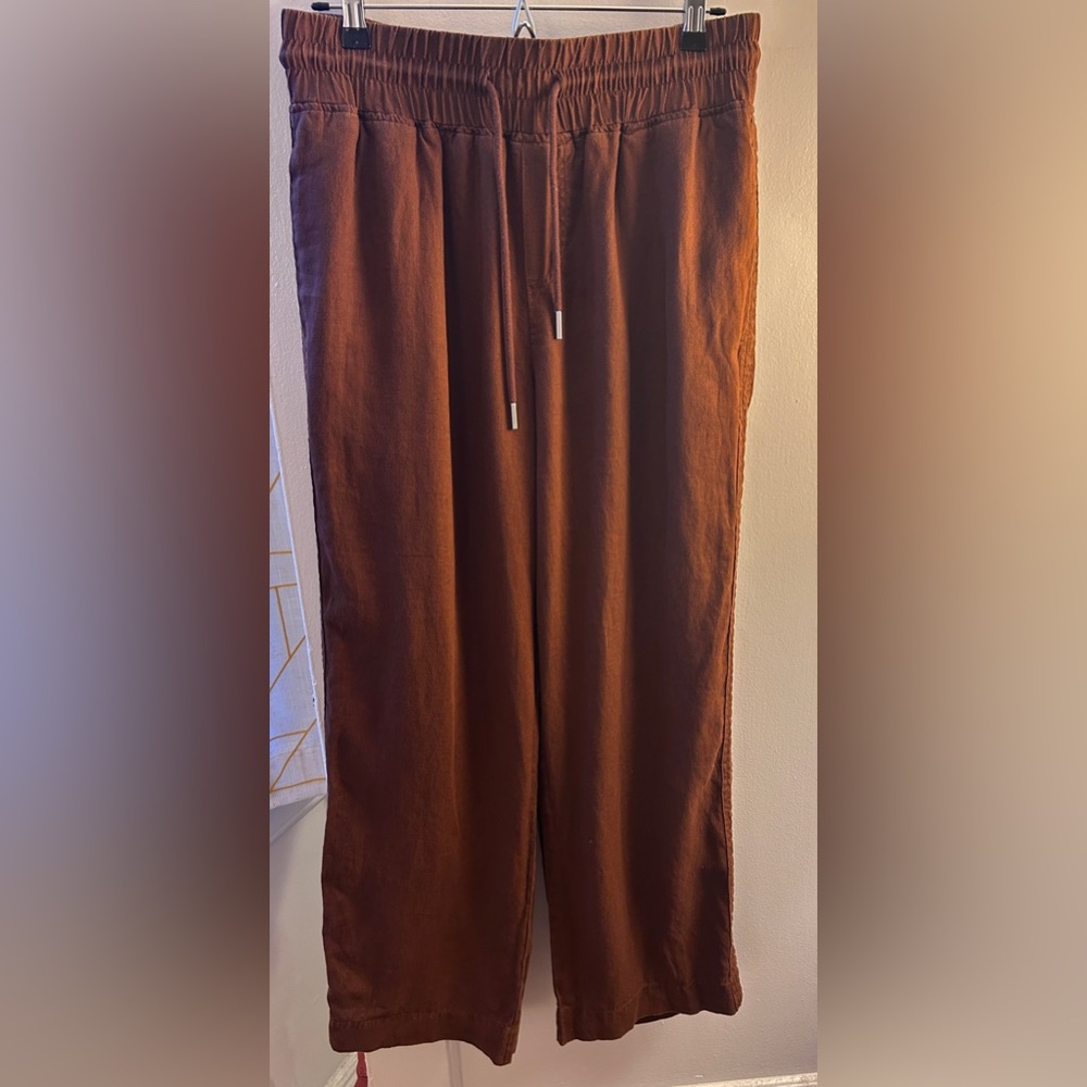 Quince European Linen Wide Leg Pants in Chocolate - Picture 2 of 3